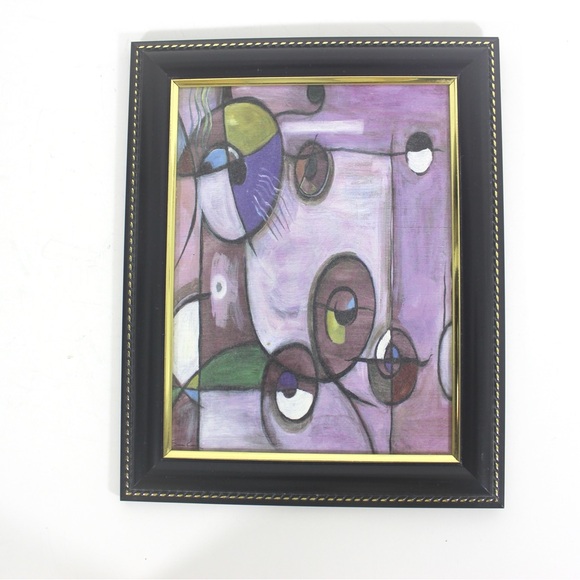 Signed Sara Kaye Abstract Art, Framed Purple - Picture 3 of 10